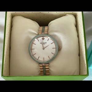 Kate Spade large rose gold & mint watch